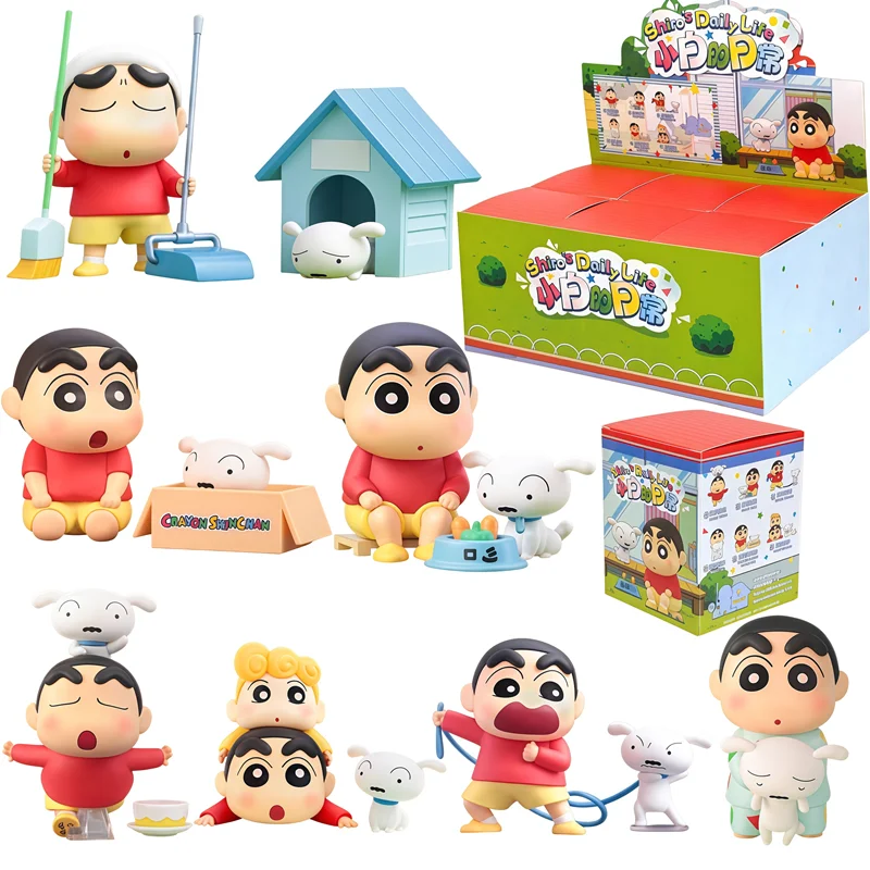 

Crayon Shin Chan Shiro Daily Life Play Series Action Figure Model Statue Peripheral Surprise Box Toys Desktop Decoration Gifts