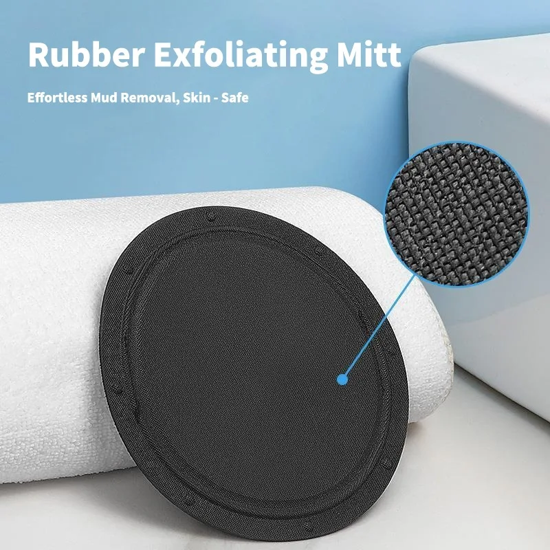 Black Round Pancake Exfoliating Body Scrub Painless Dead Skin Removal Strong Mud Removal Bath Cleaning Tool