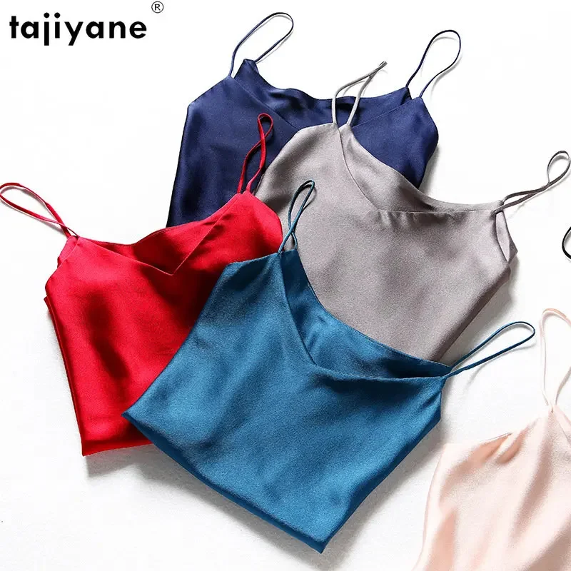 Ayunsue New V-neck Camisole Women's Clothing Summer Acetate Blended Tank Top Women Solid Color Soft Tanks Sleeveless s