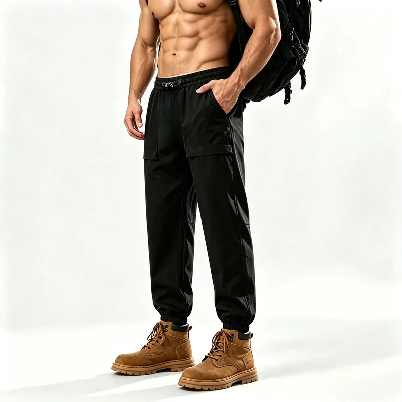 Men's waterproof work pants, elastic design, military style men's long pants, outdoor jogging pants, plus size, tactical pants