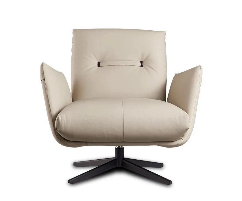 TTTTLight Luxury Single Sofa Chair Living Room Simple Lazy Rotating Leather Leisure Chair
