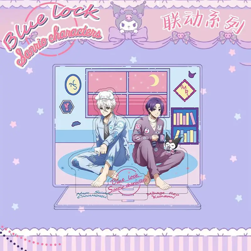 Blue Lock Sanrio Series Seishiro Nagi Cinnamoroll Peripherals Acrylic Stand Reo Mikage Kuromi Metal Badges Collectibe Nagi Toys