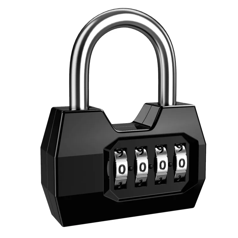 1PC Portable 4 Dial Digit Combination Lock Weatherproof Security Padlock Outdoor Gym Safe Code Lock Black