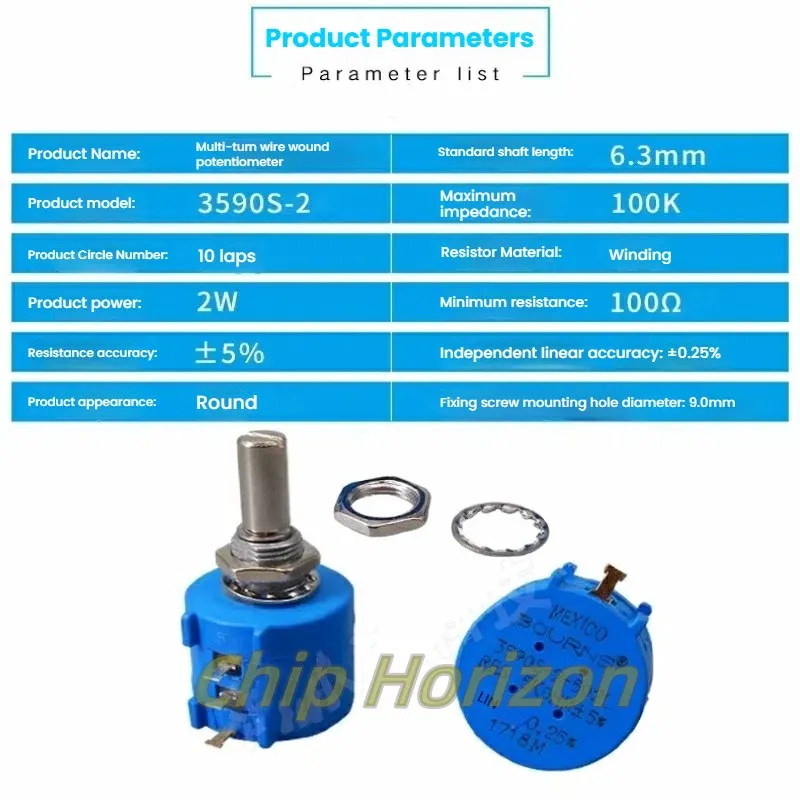3590S Potenciómetro multivuelta de precisión 3590S-2-101L 501L 102 202 502 103 203 503 104L
