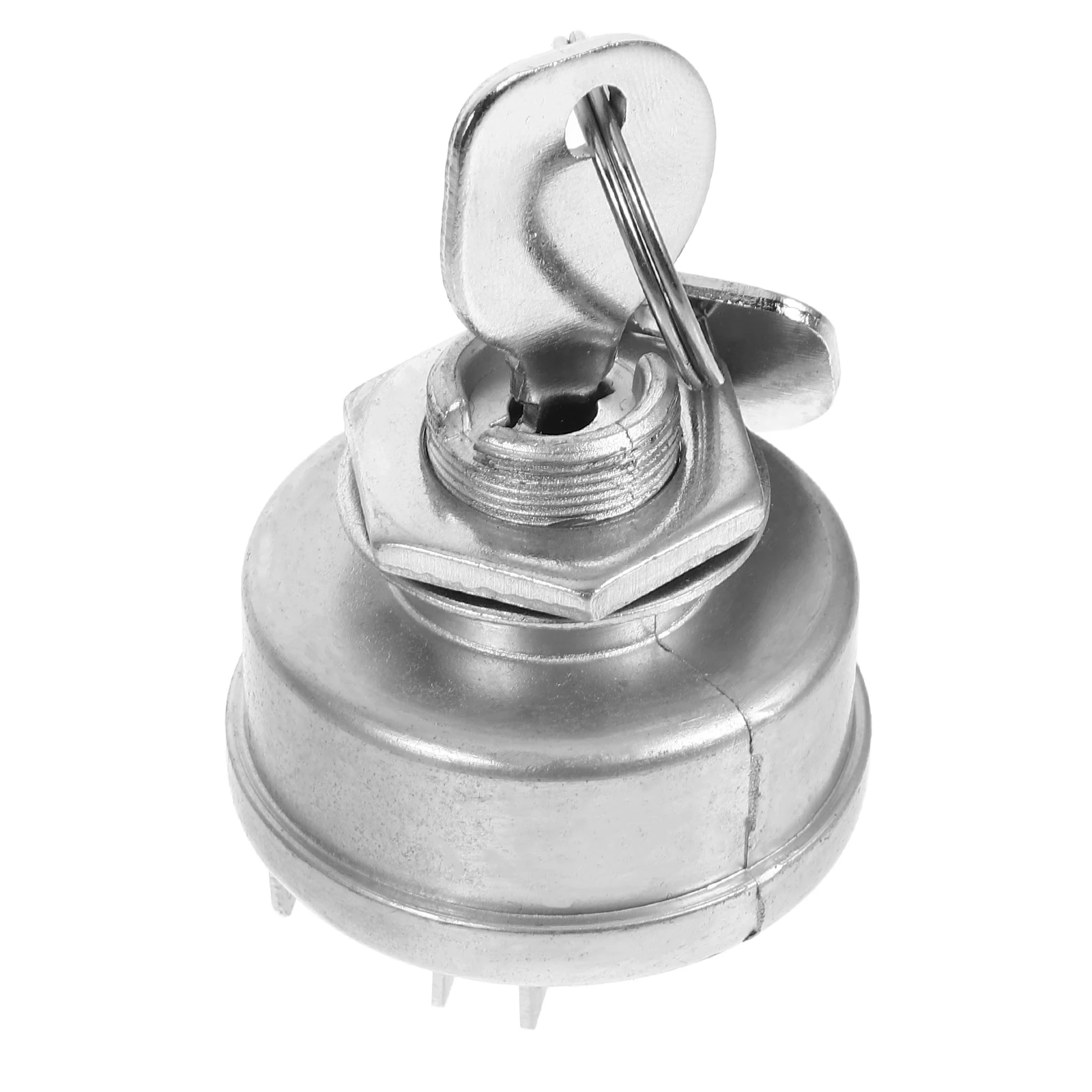 

Lawn Mower Ignition Switch Starter Silver Replacement Key Operated Durable Launcher Panel Tractor Compatible Gardening Tools