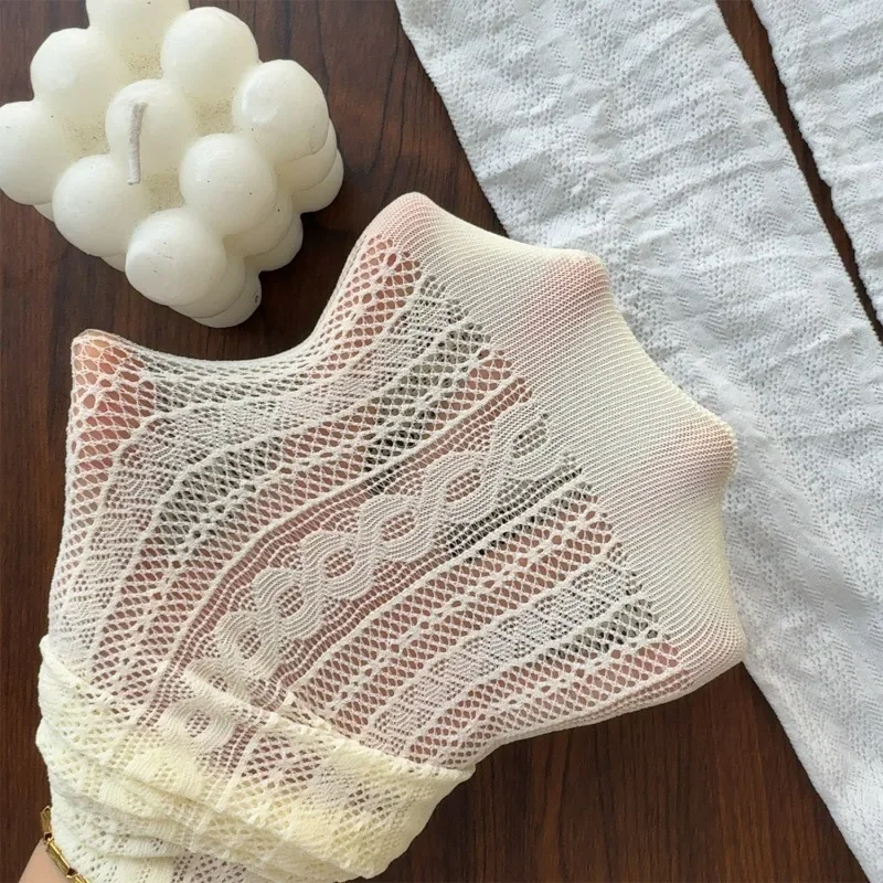 اليابانية Kawaii الفتيات لطيف الجوارب الربيع الصيف شبكة الجوف خارج النساء الجوارب بلون الإناث Harajuku الرجعية خمر الجوارب الطويلة