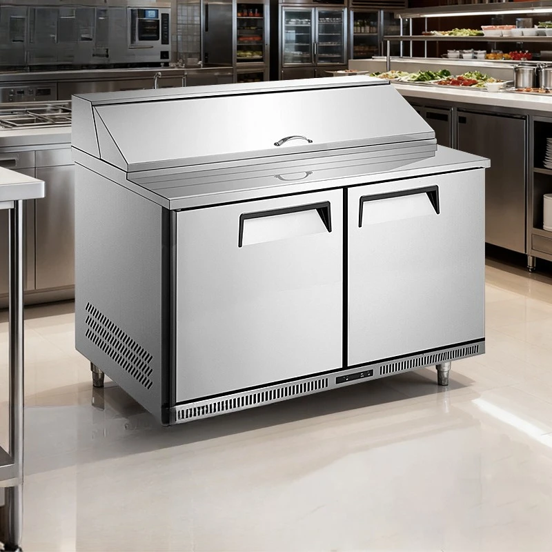 Fresh-keeping workbench salad cabinet refrigerated cooking side dish display cabinet