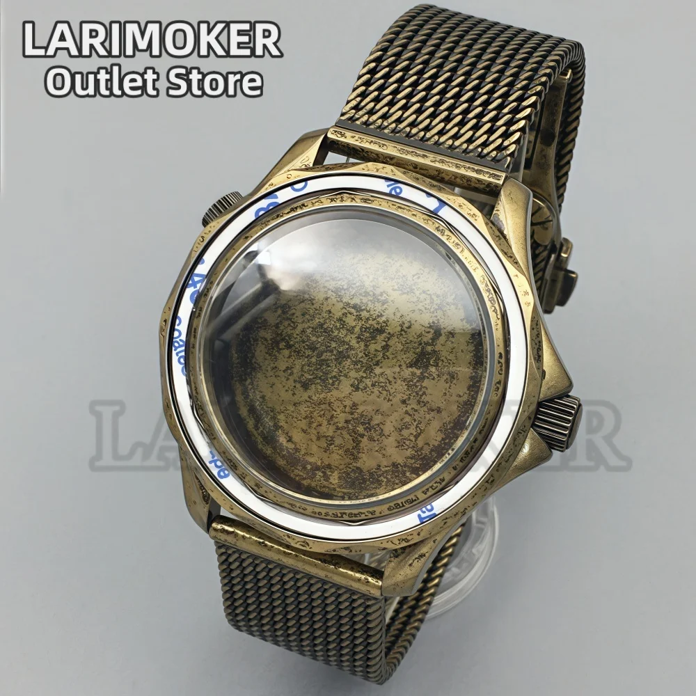 LARIMOKER Retro Case 41MM waterproof Dome Sapphire Glass with Ceramic/Aluminum Bezel For NH34 NH35 NH36 PT5000 ETA2824 Movement