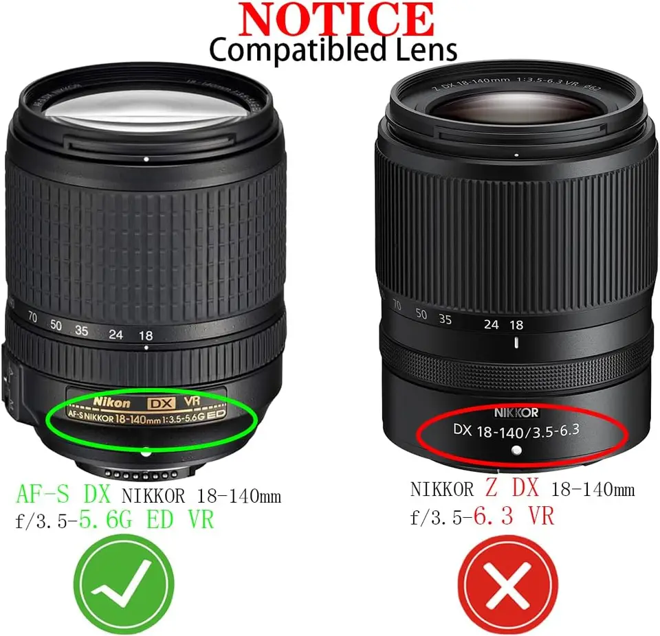 ニコン用UVフィルターhb32レンズフード、18-140、18-135、18-105、18