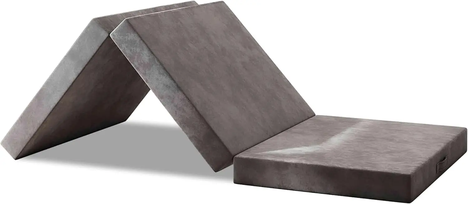 4 Inch Single Tri-Fold Mattress Topper, Foldable Mattress Single Sofa Bed