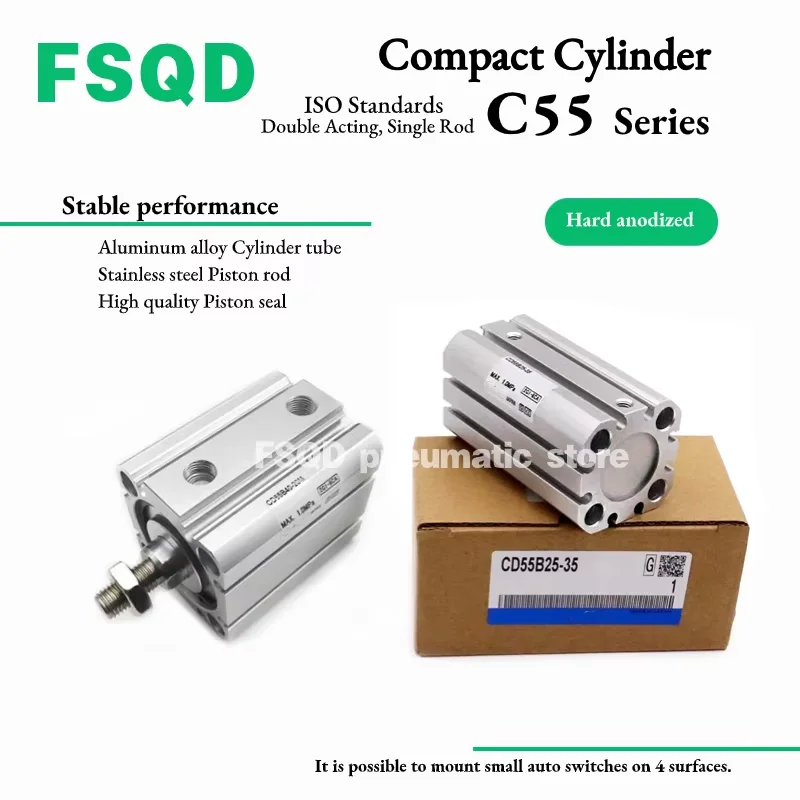 

C55B20 CD55B20 CD55B25 CD55B32 CD55B40 CD55B50 CD55B63-10M 15M 20M 25M 30M 35M 40M 45M 50M FSQD type Compact Cylinder C55 CD55