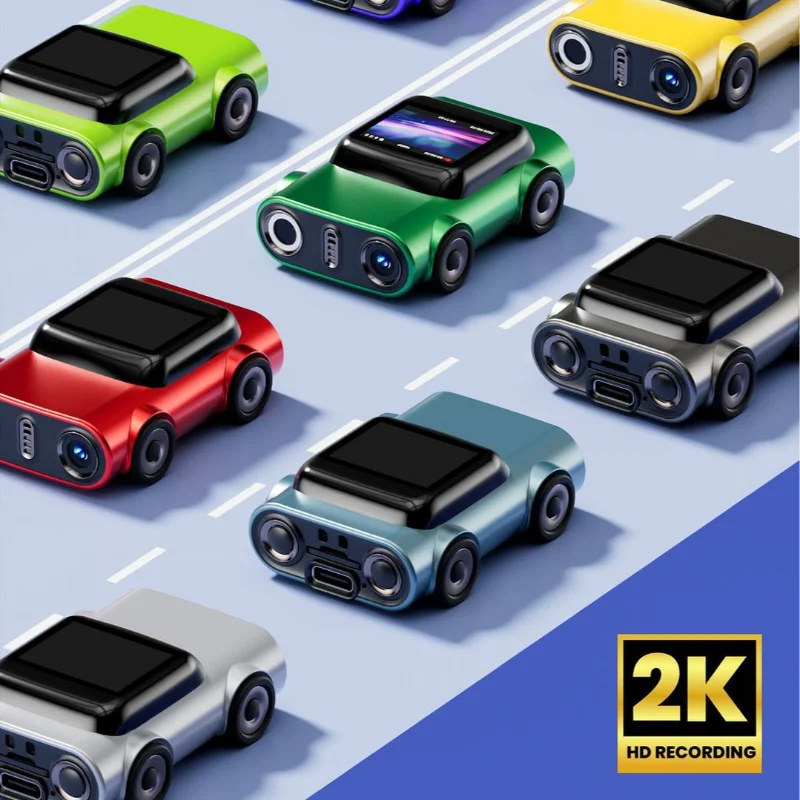 كاميرا الإبهام 2K HD المفاتيح كاميرا صغيرة شكل السيارة 130 زاوية واسعة عدسة التركيز التلقائي TFT شاشة LCD المحمولة جيب مسجل فيديو