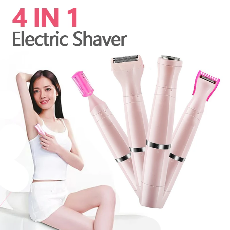 

Multifunction Electric Epilator 4 in 1 Women Face Underarm Bikini Hair Removal Device Remover Mini Female Shaver Eyebrow Trimmer