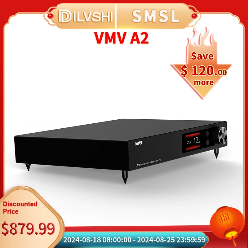 

SMSL VMV A2 HIFI Power Amplifier 32bit 768KHZ DSD512 Bluetooth MAX 200W Subwoofer 2.1 Audio PRE-AMP with Aluminum Remote Control