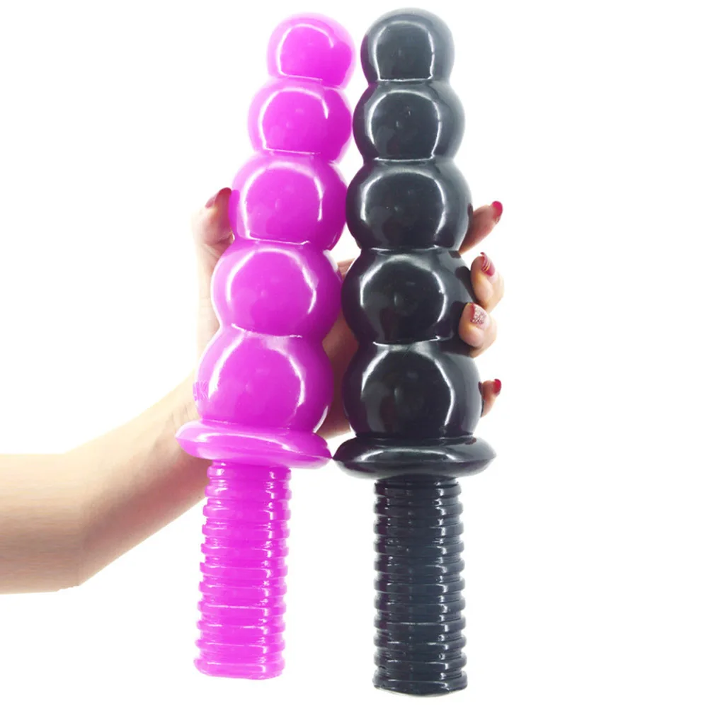 

Masturbation stick with handle, five consecutive pulling beads, large anal plug, simulated penis