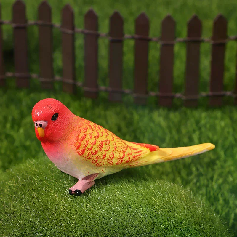 1pc Simulation Parrot Parakeet Miniature Landscape Ornament Animal Model Lawn Figurine Artificial Bird Photography Props