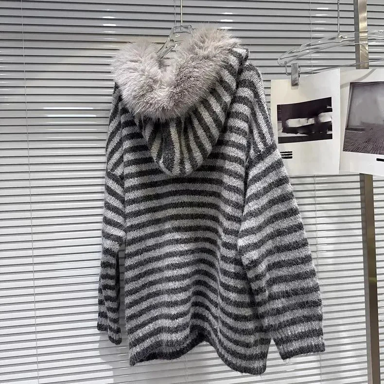 شريط الجرونج الفراء المرقعة مقنعين سترة Harajuku المرأة واحدة الصدر الجرونج معاطف Y2k الجمالية خمر سترة غير رسمية #4