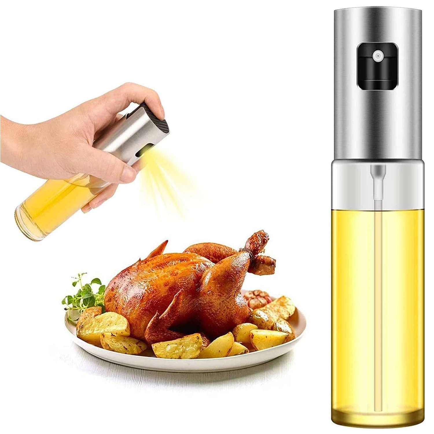 

Oil Sprayer for Cooking, Olive Oil Sprayer Mister, 100ml Olive Oil Spray Bottle for Salad, BBQ, Kitchen Baking, Roasting