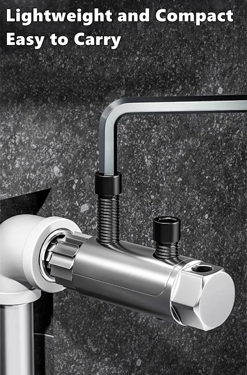 

Faucet Angle Valve Broken Screw Extractor Set Pipe Thread Repair Tool with Reverse Thread Design for Multi-Size Water Pipes