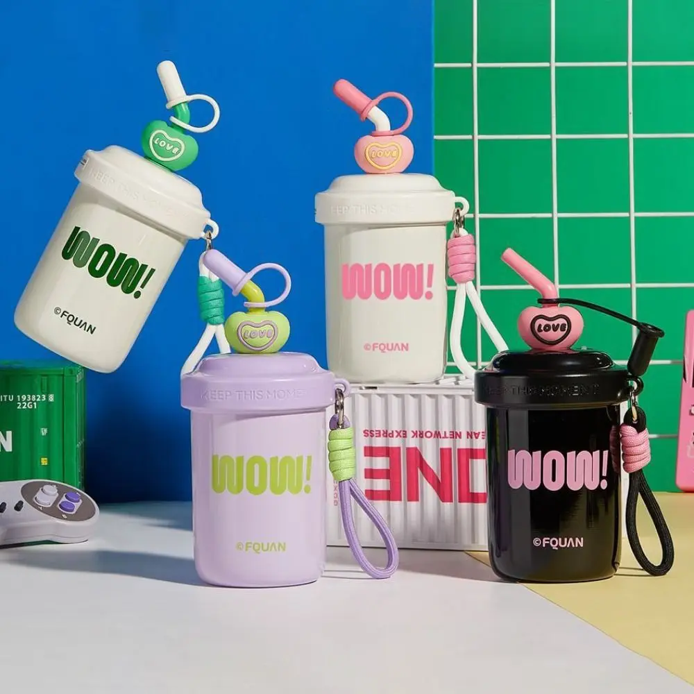 580 مللي/520 مللي زجاجات مياه غطاء غبار القش مع القش مصل اللبن بروتين شاكر زجاجة مانعة للتسرب عالية السعة كوب فراغ #3