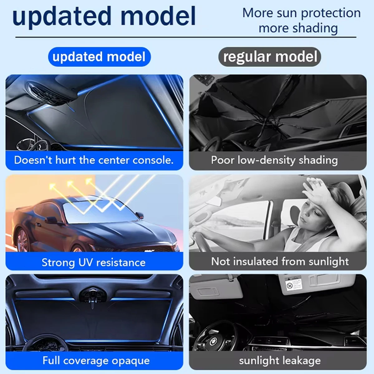 Car Sunshade Front Windshield Titanium Silver Thickened Shade Cover Foldable Sun Shade Car Interior UV Protection Accessories
