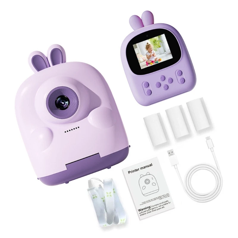 كاميرا طابعة صور محمولة للأطفال مع ورق طباعة آمن وتسجيل فيديو 15UB