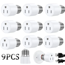 1/9pcs E26/E27 Light Socket 1250W Bulb Socket Adapter 3 Prong Outlet Flame Retardant Ceiling Light Lamp Bulb Fixing Base