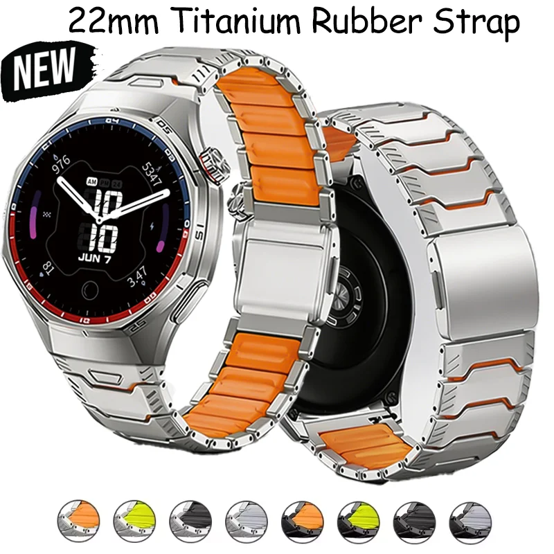 22mm Luxury Titanium Strap For Huawei Watch GT6 Pro GT5 46mm 4 4Pro Ultimate Luxury Strap For Redmi Mi Watch 5 Active/5 Lite