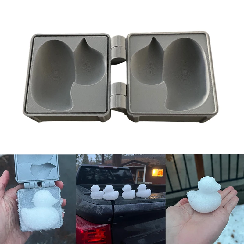 Máquina para hacer moldes de patos de nieve, juegos de juguetes con bolas de nieve, lanzador de bolas de nieve con forma de pato, juego de lucha de bolas de nieve para invierno al aire libre, esquí, deslizamiento