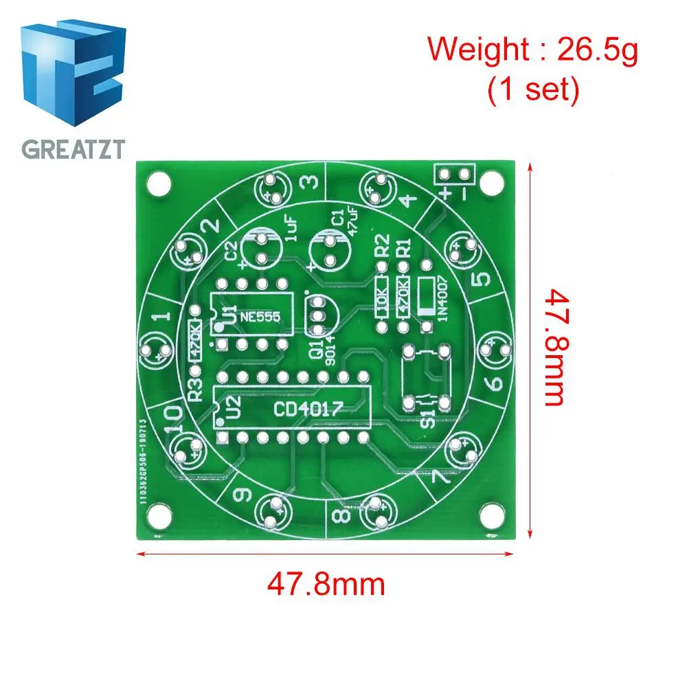 Lucky Rotary Suite Electronic Suite Turntable CD4017 NE555 Self LED Light Kits Production Parts Module 3V 5V Pulse Generator