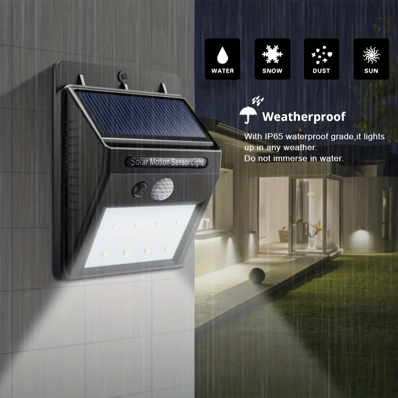 Caravan Travel Trailer Hardware Parts Induction Mode 20 Led Sensor Waterproof Wall Solar Lights with Power Security