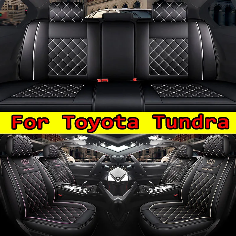 

For Toyota Tundra Car seat cover waterproof PU leather crown embroidered soft and comfortable full wrap seat cover