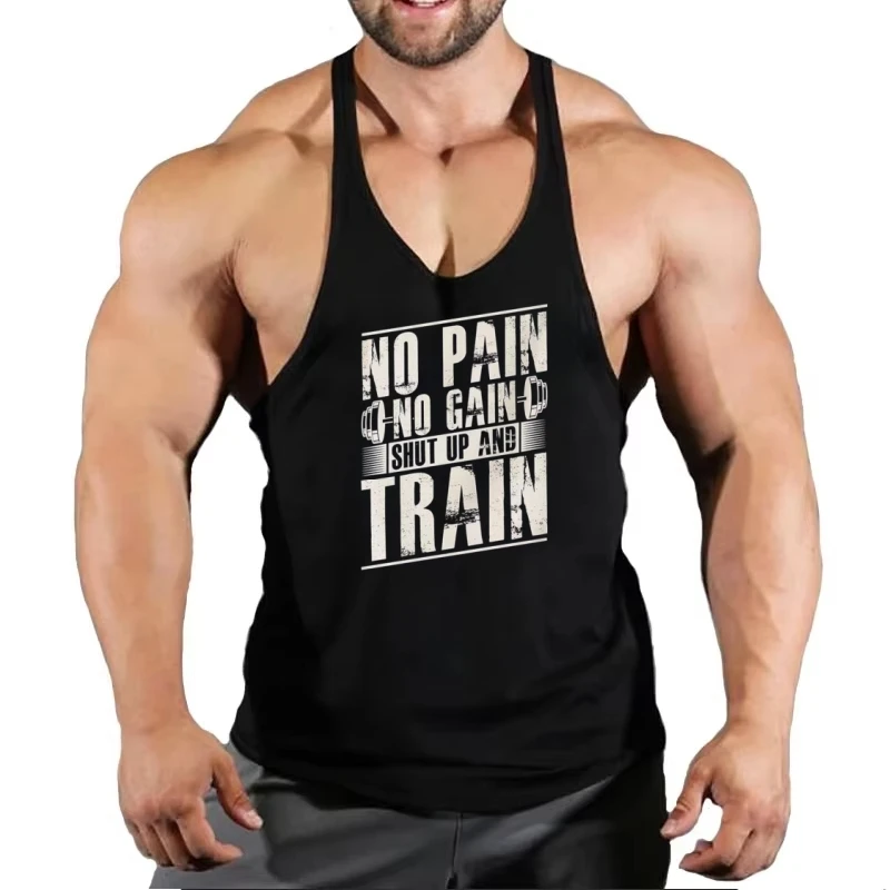 

New Hot Sale Men's Printed Tank Top - Breathable Cool Cotton Vest, Fitness Sleeveless Gym Shirt for Bodybuilding