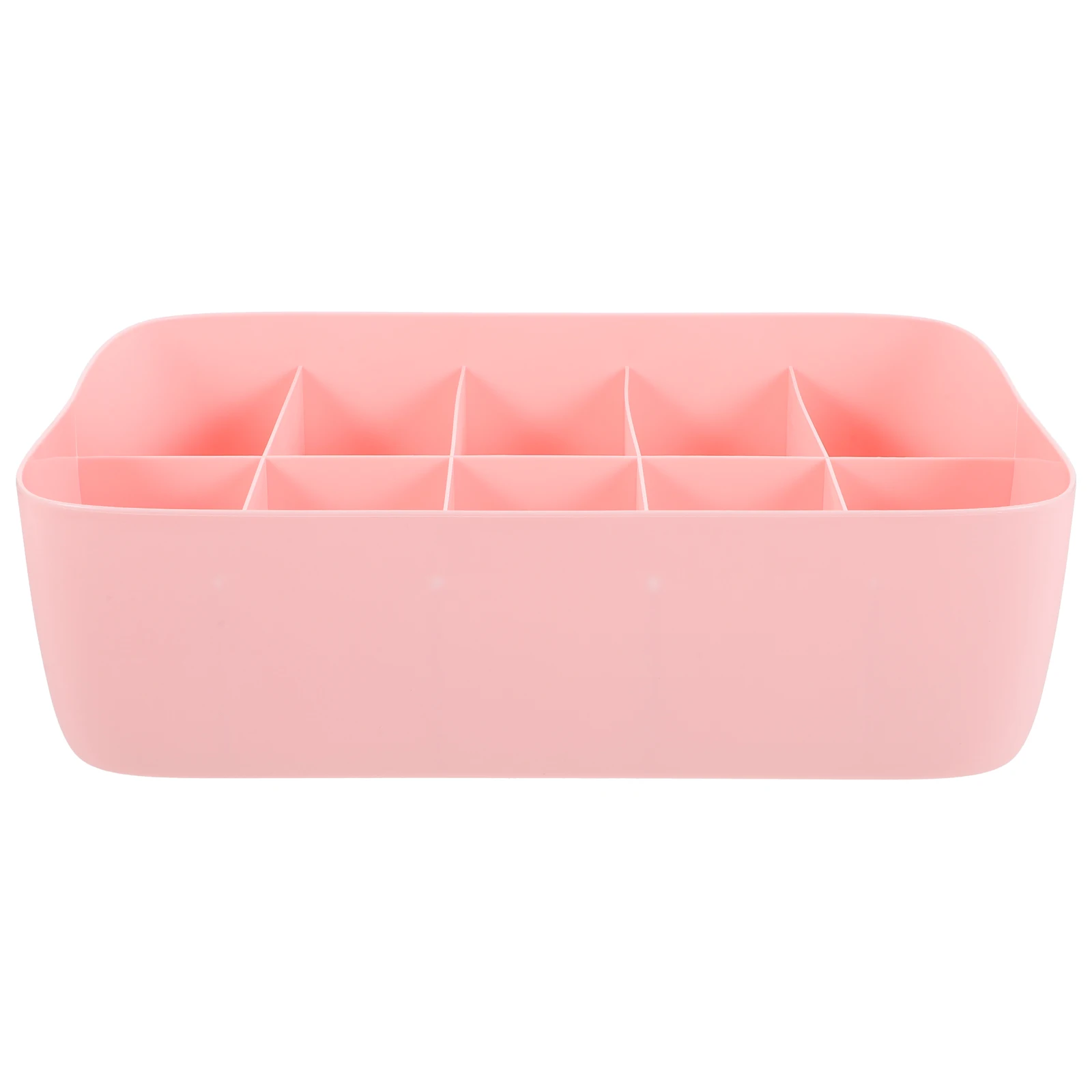 

Underwear Storage Box Plastic Storage Basket Stackable Storage Container with 10-Compartment Divider for Bra Panties Socks(Pink)