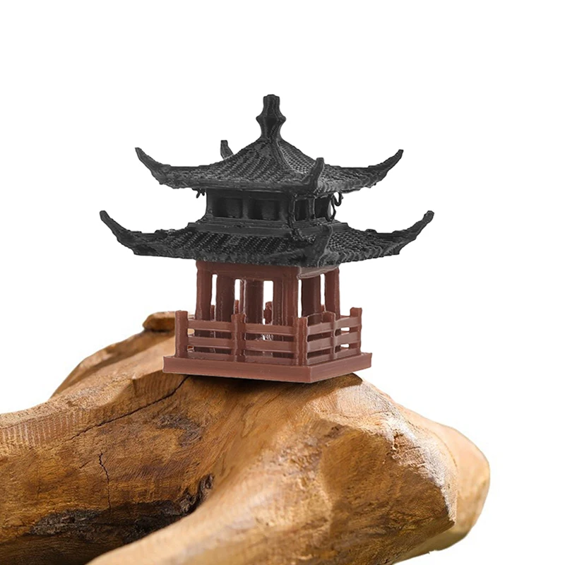 Mini Pagoda Statue Fairy Garden Decor Ancient Building Model Japanese Pavilion Decorations Zen Garden Aquarium Bonsai Decor