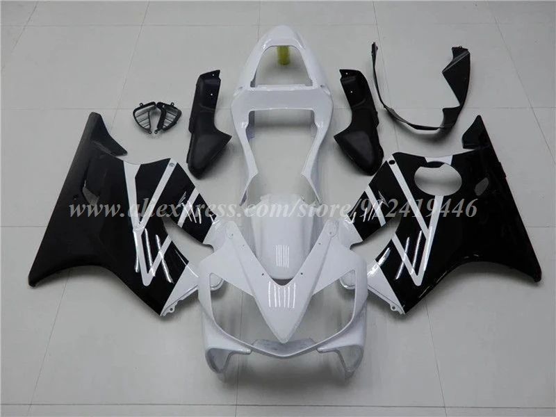 4Gifts Injection Mold New ABS Whole Fairings Kit Fit for HONDA F4i 2001 2002 2003 01 02 03 Bodywork Set Black White Glossy