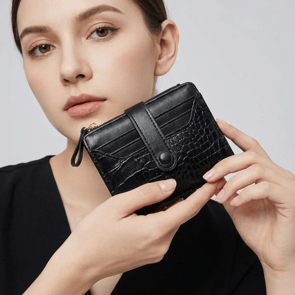 Card Pouch Portable Women Short Wallet Polyester Multiple Card Card Bag Anti-splash Water Short Multi-card Slots Wallet School