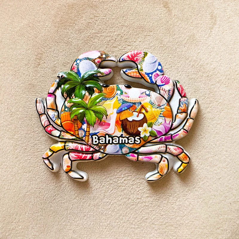 

Bahamas Tourist Souvenirs, 3D Crab Refrigerator Magnet, Office, Home Kitchen Decoration, Tourist Commemorative Gifts