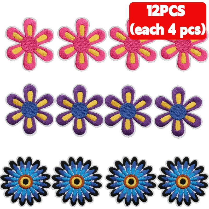 

10/12PCS Wholesale Lots/set of Cactus Car Embroidery Cloth Patches Mixed Wave Patch Butterfly Flower Ironing Bag/hat/cloth