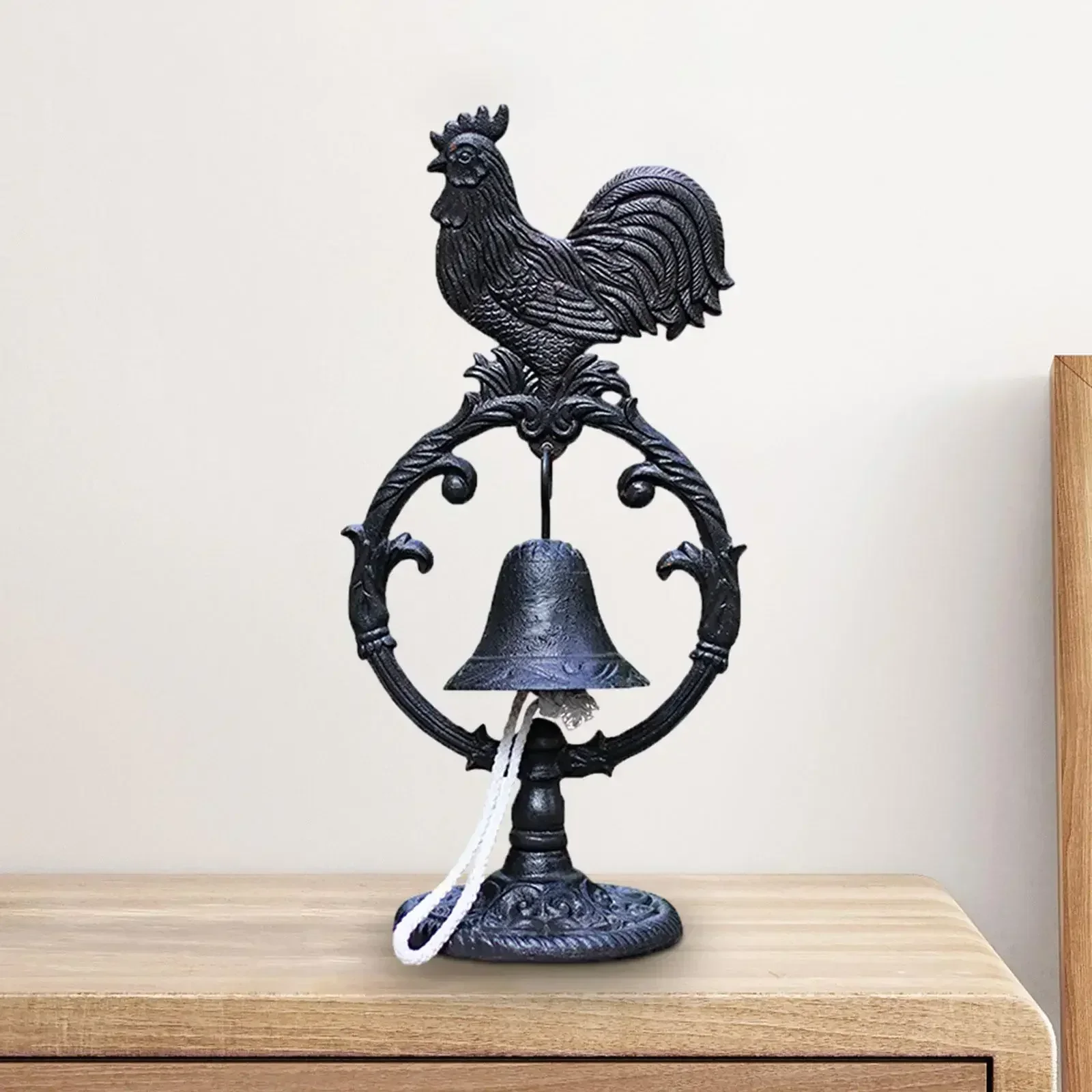 Dinner Rustic Chicken Vintage Iron Classic Rooster Bell Service Bell Hand Bell for Tabletop Bar Outside Garden Farm