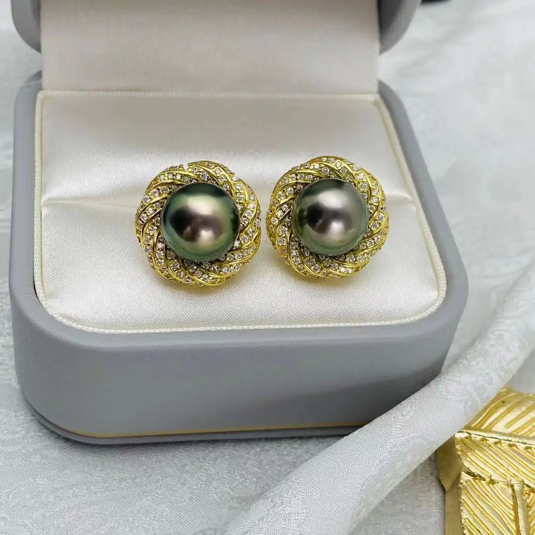 

Wholesale S925 Sterling Silver Earrings Mount Findings Settings Base Mounting Parts Accessory for 9-10mm Pearls 5 pairs/lot