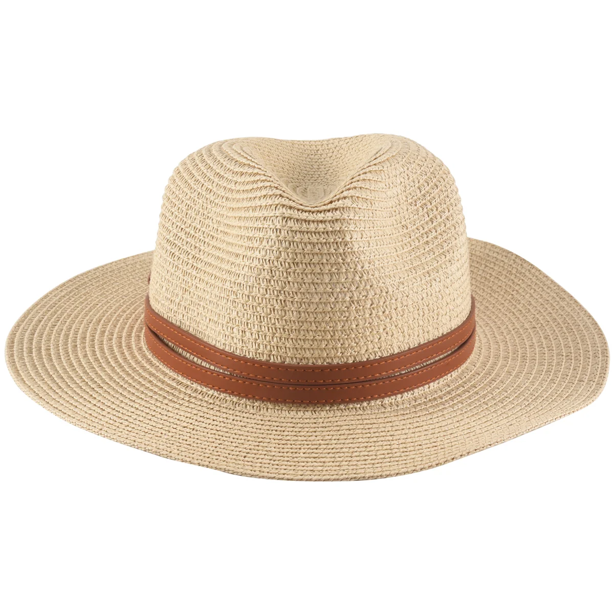 A75k novo chapéu de palha natural panamá em forma macia verão feminino/masculino aba larga praia boné de sol proteção uv chapéu fedora bege