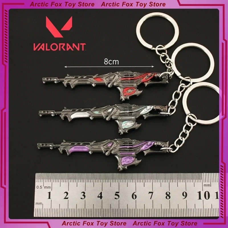 8cm New Valorant Game Peripheral Metal Model Weapons and Props Back Packaging Decoration Pendant Keychain Kids Birthday Gift Toy