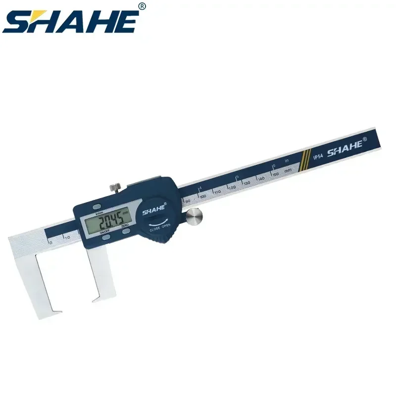 SHAHE 0.01 mm 150 mm Digital Outside Groove Caliper With Flat Point Outside Grooves Stainless Steel Vernier Caliper