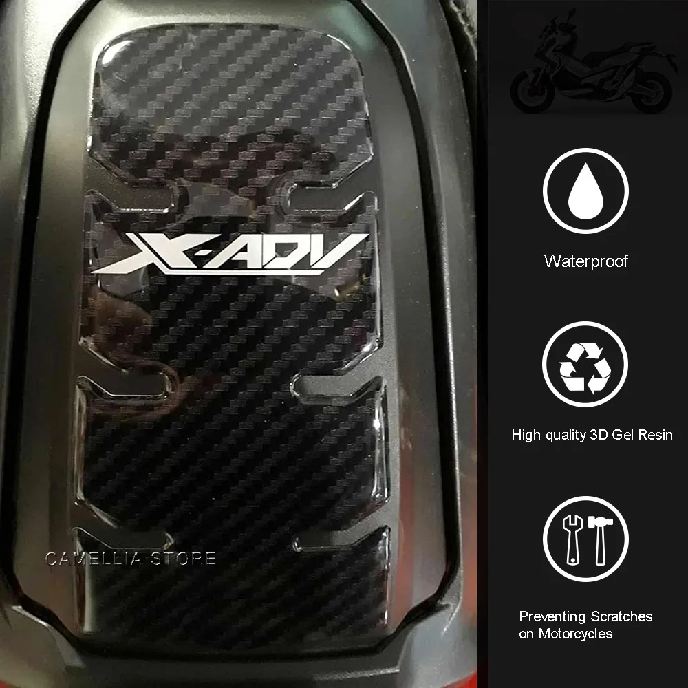 Pegatina de protección para puerta de tanque de motocicleta, almohadilla de resina de Gel 3D impermeable x-adv 750 para Honda x-adv 750, 2017-2022