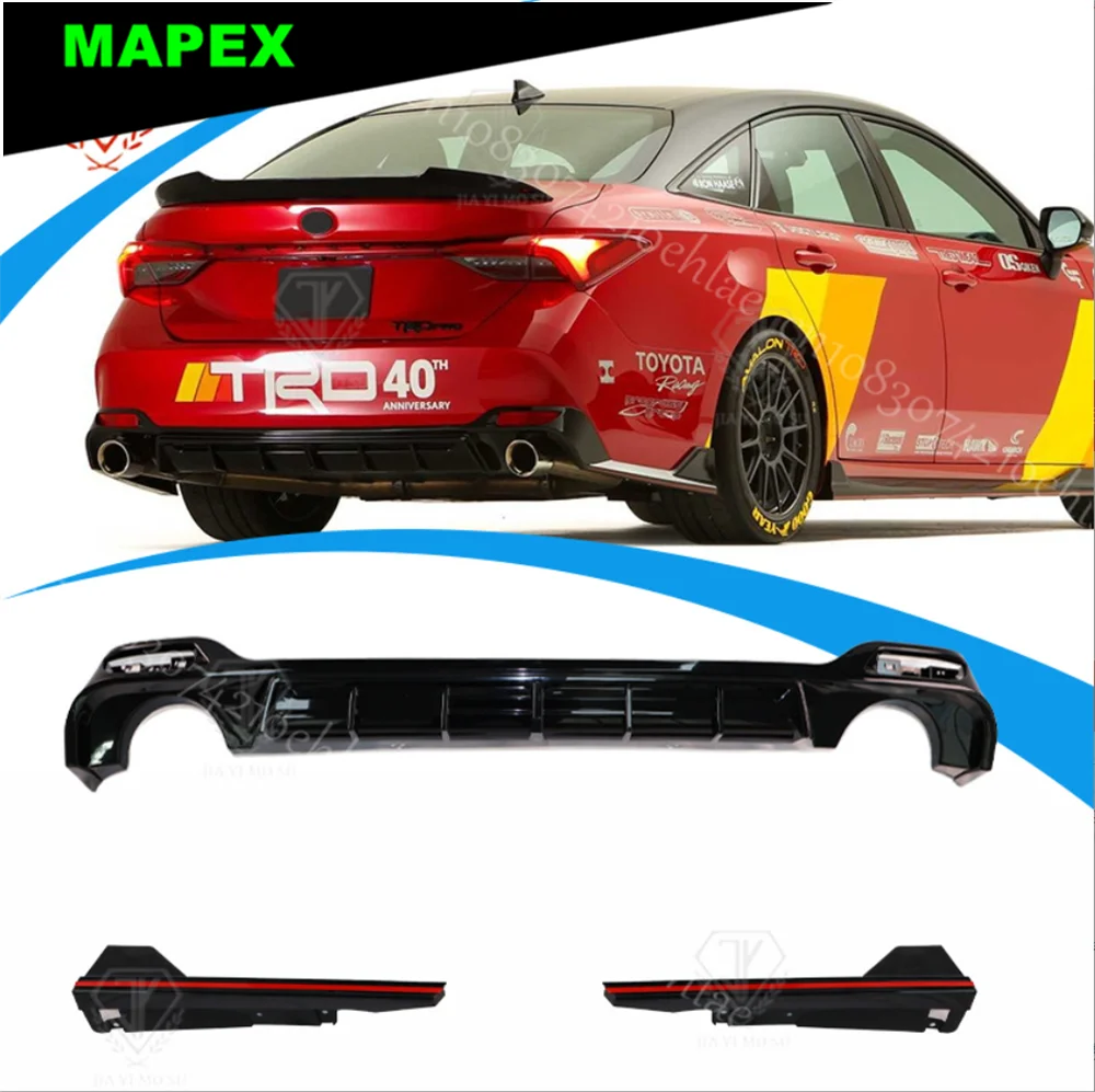 

Передний бампер автомобиля и задний бампер, диффузор для Toyota Avalon, черный сплиттер, аксессуары для предотвращения столкновений, комплект кузова 2019-2023