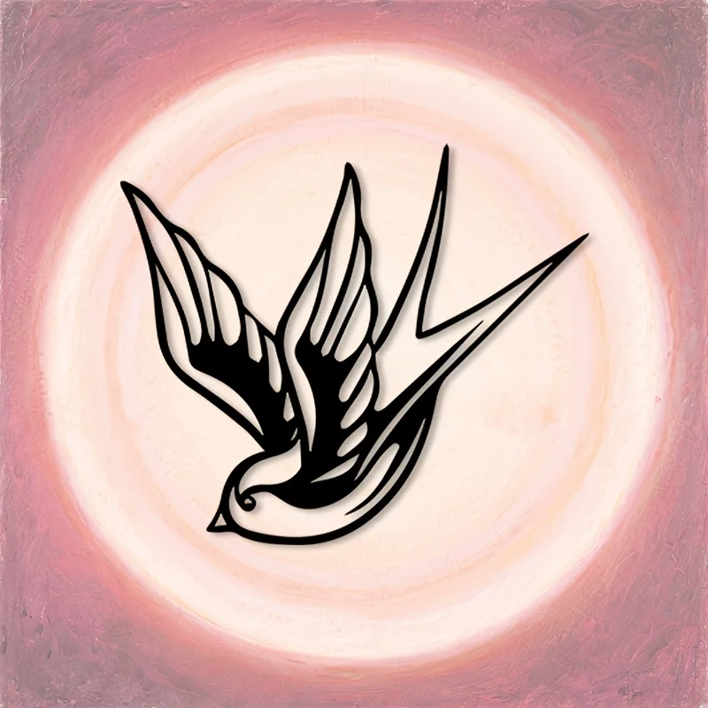 Brand Metal Swallow Bird Wall Art Rustproof Weatherproof 2D Flat Iron Studio Office Indoor Outdoor Decor