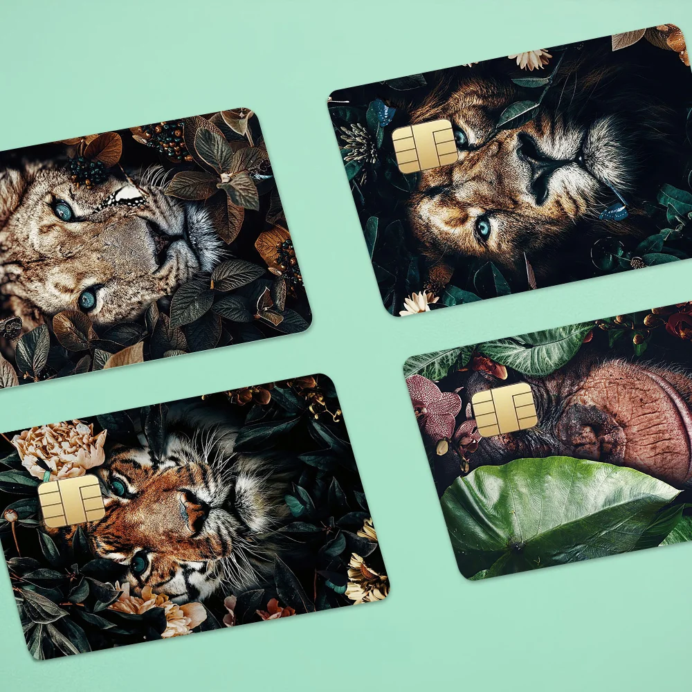 

Flower Leaves Animals Credit Card Skin Stickers For VISA Bank Card Transportation Card Waterproof Sticker Anti-scratch Women