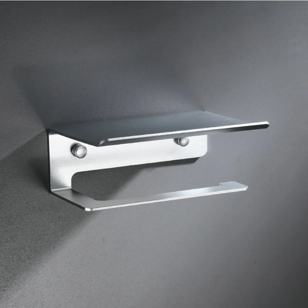 

Tissue Holder Cell Phone Shelf Space Aluminum Design for Regular Size Paper Rolls Bathroom Accessories Ideal Home Hotel