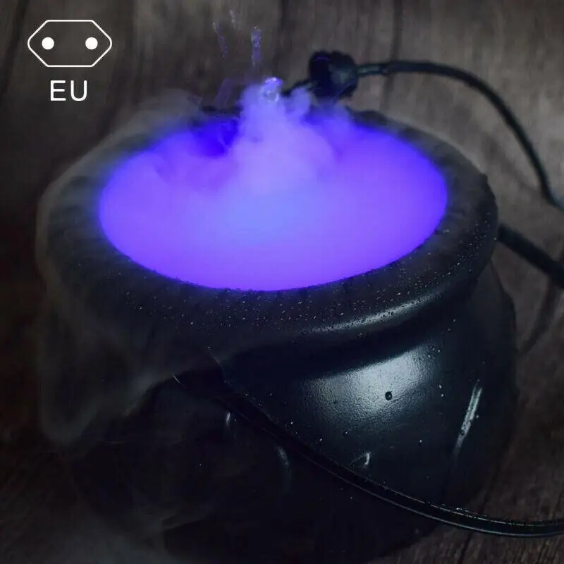 Halloween Witch Pot Cauldron 12 Color Changing Party Prop Color Changing Holiday Party Prop Decor Mist Maker Smoke Fog Machine